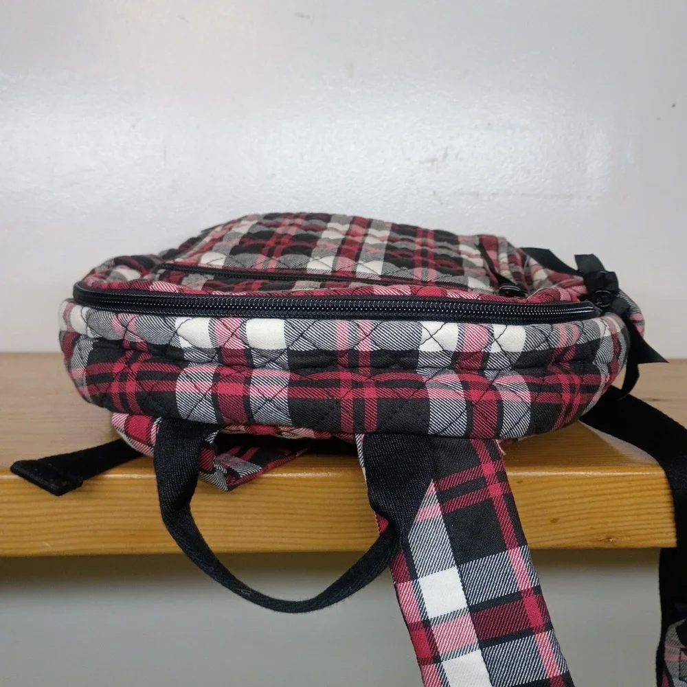 Vera Bradley Women's Cotton Small Backpack Mini Backpack Fireplace Plaid Quilted